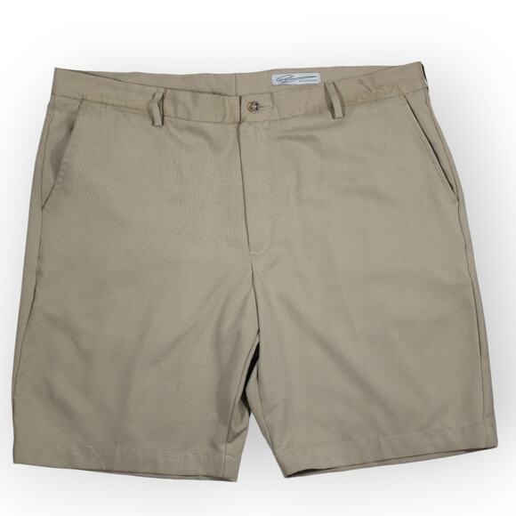 2 Pair Golf Shorts (40) Greg Norman Alltex Khaki & Charcoal Grey 9" Inseam - Picture 2 of 7